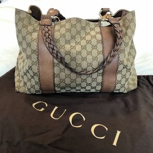 Gucci vintage classic monogram handbag brown.